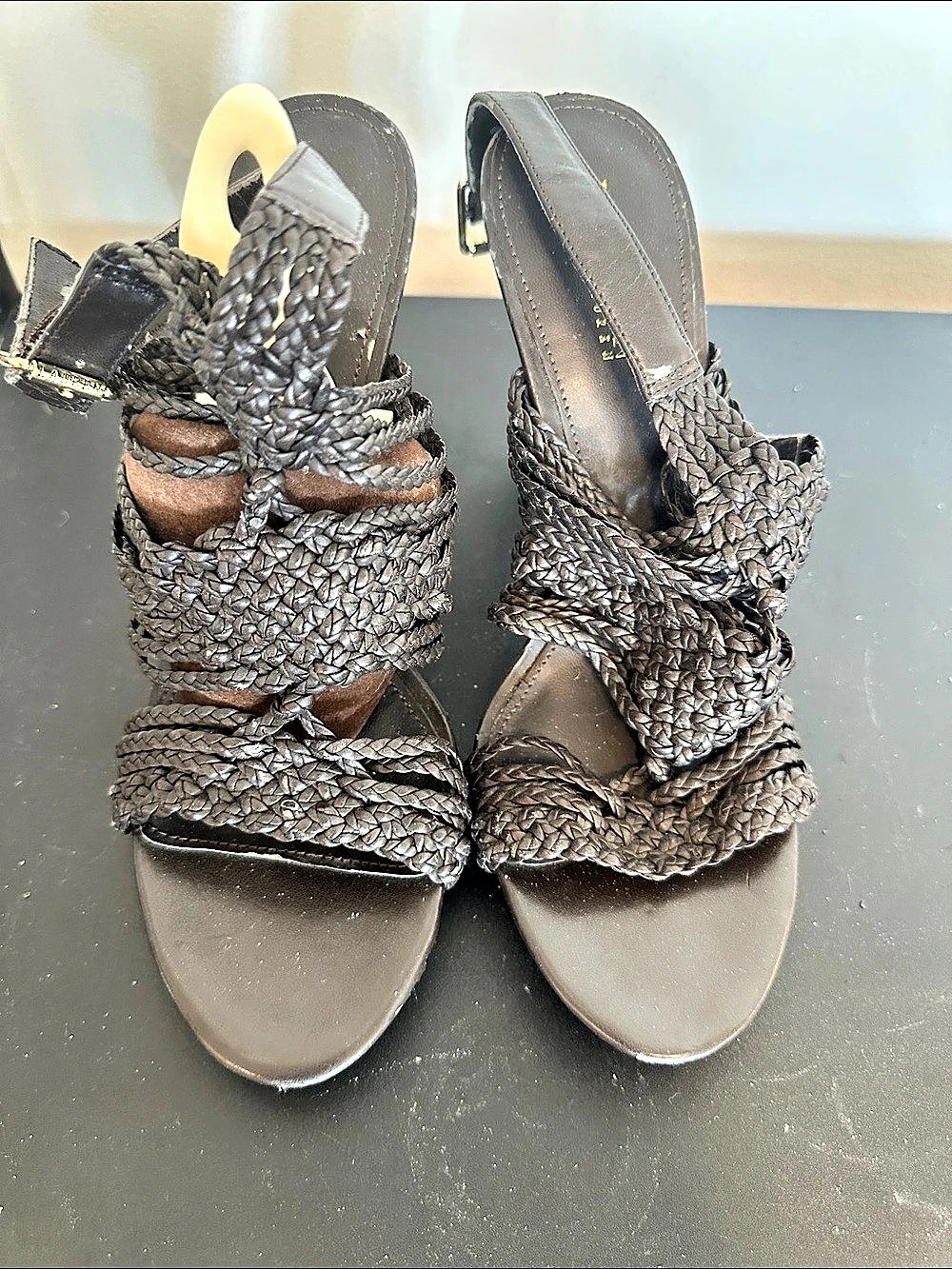 Lauren Ralph Lauren Ralph Lauren Collection 1255 B-12 Woven Heels Black US 9B